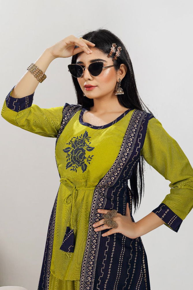 Beauty Queen Nargis 1 Heavy Rayon Printed Ethnic Wear Kurti With Skirt Collection